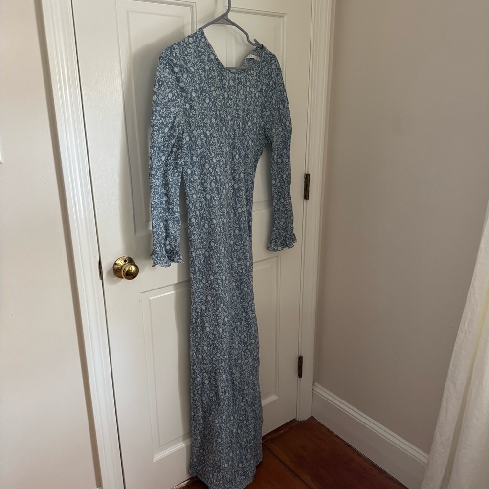 Doen Blue Floral Long Sleeve Dress